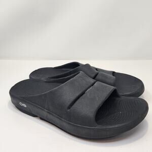OOFOS OOaah Adult Recovery Sport Slides Men 9 Women 11 Black Slip On Shoes